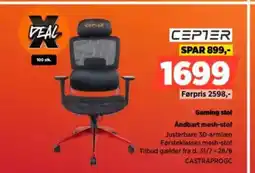 Power CEPTER Gaming stol Andbart mesh-stof tilbud