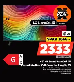 Power LG 43" 4K Smart NanoCell TV Fantastiske NanoCell-farver for livagtig TV tilbud