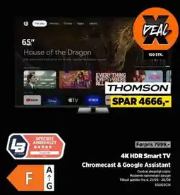 Power THOMSON 4K HDR Smart TV Chromecast & Google Assistant tilbud