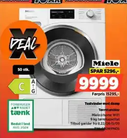 Power Miele Testvinder med damp Tørretumbler tilbud