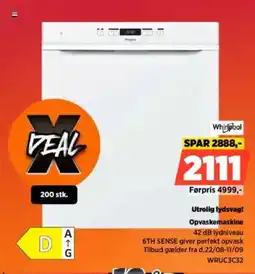 Power Whirlpool Utrolig lydsvag! Opvaskemaskine tilbud