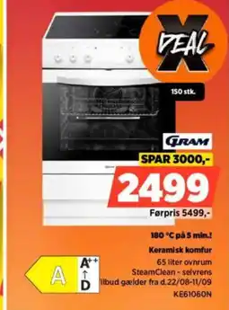 Power GRAM 180 °C på 5 min.! Keramisk komfur tilbud