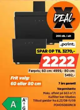 Power Point 7 års garanti vægemhætte tilbud