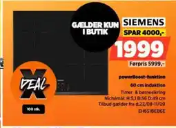 Power Powerboost-funktion induktion tilbud