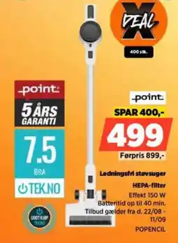 Power Ledningsfri støvsuger HEPA-filter tilbud