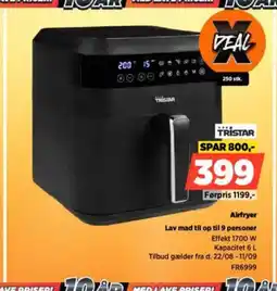 Power TRISTAR Airfryer Lav mad til op til 9 personer tilbud
