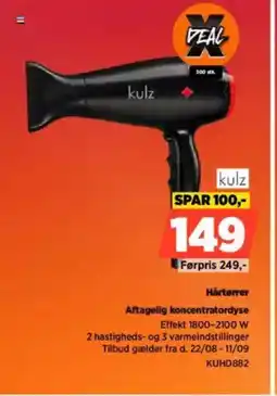 Power Hårtørrer Aftagelig koncentratordyse tilbud