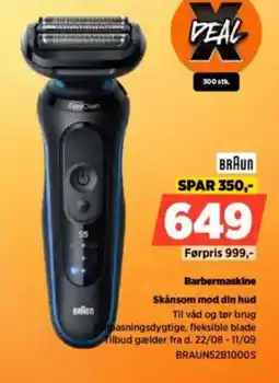 Power BRAUN Barbermaskine Skånsom mod din hud tilbud
