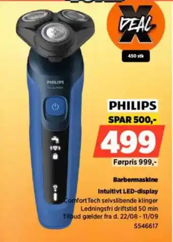 Power PHILIPS Barbermaskine Intuitivt LED-display tilbud