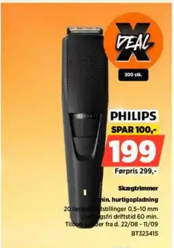 Power PHILIPS Skægtrimmer min. hurtigopladning tilbud