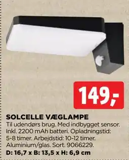 jem & fix SOLCELLE VÆGLAMPE, DKK 149 tilbud