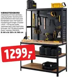 jem & fix VÆRKSTEDSBORD, DKK 1299 tilbud