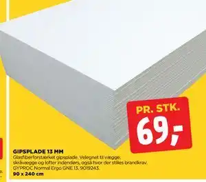 jem & fix GIPSPLADE 13 MM, DKK 69 tilbud