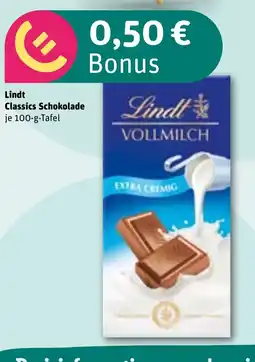 REWE DE Lindt Classics Schokolade tilbud