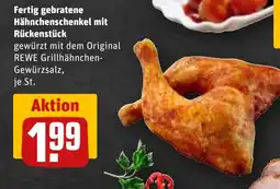 REWE DE Fertig gebratene Hähnchenschenkel mit Rückenstück tilbud