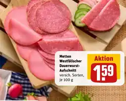 REWE DE Metten Westfälischer Dauerwurst- Aufschnitt tilbud