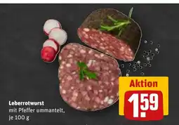 REWE DE Leberrotwurst mit Pfeffer ummantelt, je tilbud