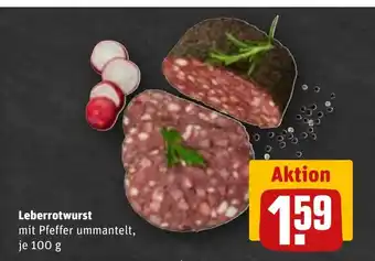 REWE DE Leberrotwurst mit Pfeffer ummantelt, je tilbud