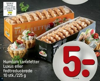 REMA 1000 Humlum tarteletter Luxus eller fedtreducerede tilbud
