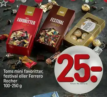 REMA 1000 Toms mini favoritter, festival eller Ferrero Rocher tilbud