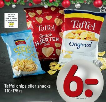 REMA 1000 Taffel chips eller snacks tilbud