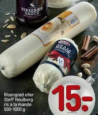 REMA 1000 Risengrød eller Steff Houlberg ris a la mande tilbud