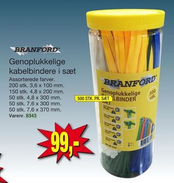 Genoplukkelige kabelbindere i sæt