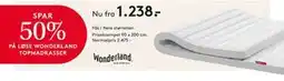 SENG SPAR 50% PÅ LØSE WONDERLAND TOPMADRASSER tilbud