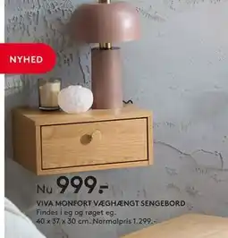 SENG VIVA MONFORT VÆGHÆNGT SENGEBORD, DKK 999 tilbud