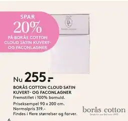 SENG BORÅS COTTON CLOUD SATIN KUVERT- OG FACONLAGNER, DKK 255 tilbud