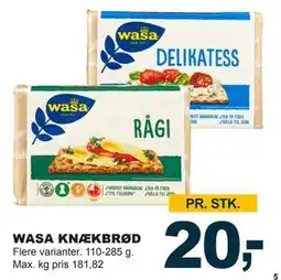 Let-Køb WASA KNÆKBRØD, DKK 20 tilbud