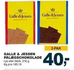 Let-Køb GALLE & JESSEN PÅLÆGSCHOKOLADE, DKK 40 tilbud