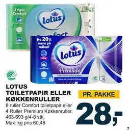 Let-Køb LOTUS TOILETPAPIR ELLER KØKKENRULLER, DKK 28 tilbud