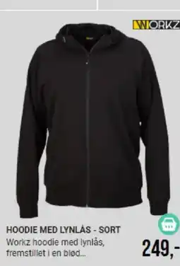 Harald Nyborg HOODIE MED LYNLÅS - SORT tilbud