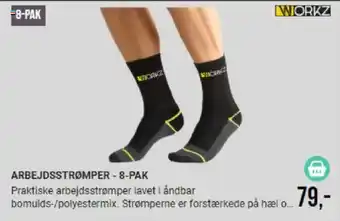 Harald Nyborg ARBEJDSSTRØMPER - 8-PAK tilbud
