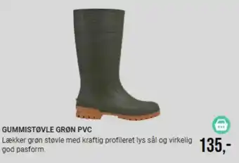 GUMMISTØVLE GRØN PVC