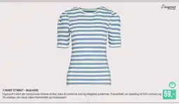 Harald Nyborg T-SHIRT STRIBET - BLA/HVID tilbud