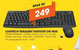 Expert LOGITECH TRÅDLØST TASTATUR OG MUS tilbud