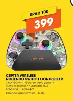 Expert CEPTER WIRELESS NINTENDO SWITCH CONTROLLER tilbud