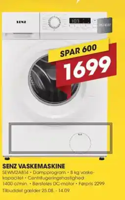 Punkt1 SENZ VASKEMASKINE tilbud