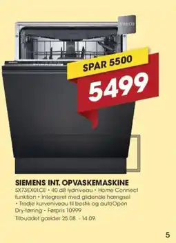 Punkt1 SIEMENS INT. OPVASKEMASKINE tilbud
