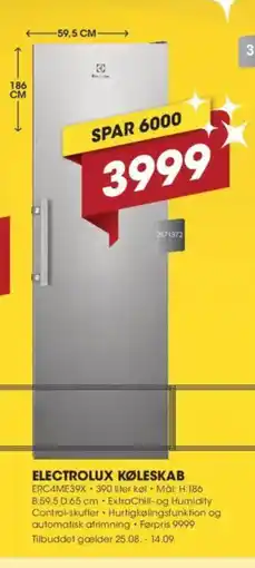 Punkt1 ELECTROLUX KØLESKAB ERC4ME39X tilbud