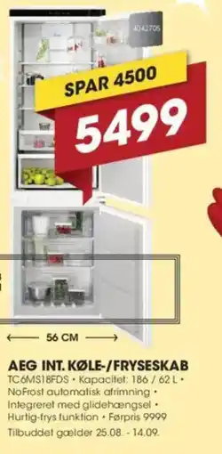 Punkt1 AEG INT. KØLE-/FRYSESKAB TC6MS18FDS tilbud