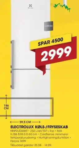 Punkt1 ELECTROLUX KØLE-/FRYSESKAB tilbud