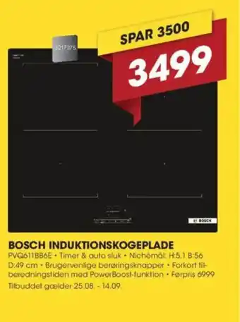 Punkt1 BOSCH INDUKTIONSKOGEPLADE tilbud