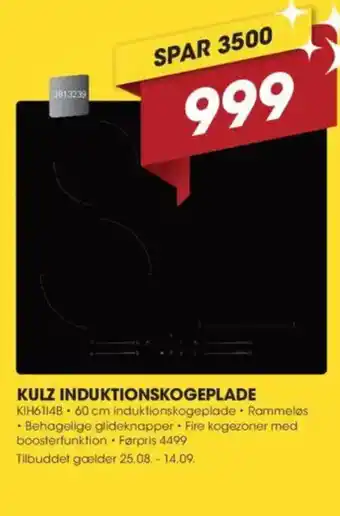 Punkt1 KULZ INDUKTIONSKOGEPLADE tilbud