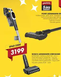 Punkt1 BOSCH LEDNINGSFRI STØVSUGER tilbud