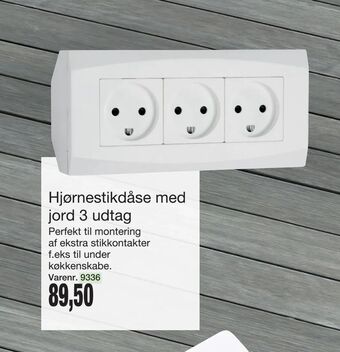 Harald Nyborg Hjørnestikdåse med jord 3 udtag tilbud