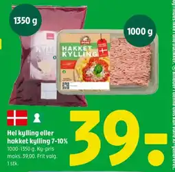 Coop 365 Hel kylling eller hakket kylling 7-10% tilbud