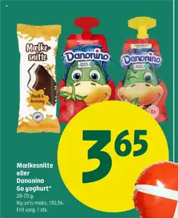 Coop 365 Mælkesnitte eller Danonino Go yoghurt tilbud